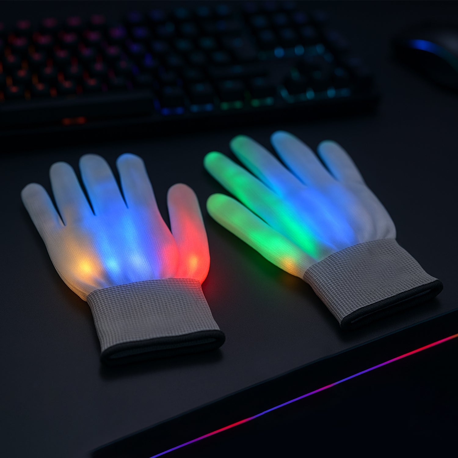 Dynamic Multi-color Led Light-up Glow Gloves (1 Pair) Dynamic Multi-color Led Light-up Glow Gloves (1 Pair)